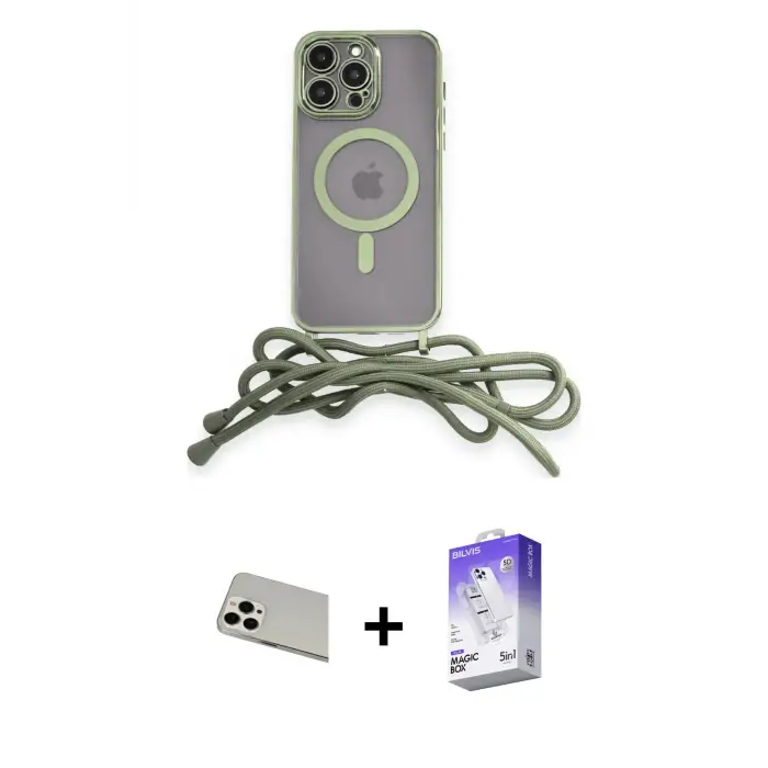 ieg™ iPhone 13 Pro Max Kılıf Eksen Özel Seri - Siyah Bilvis 5in1 3D Magic Cam Ekran Koruyucu + Rainbow Kamera Lens Koruma Cam - BZ