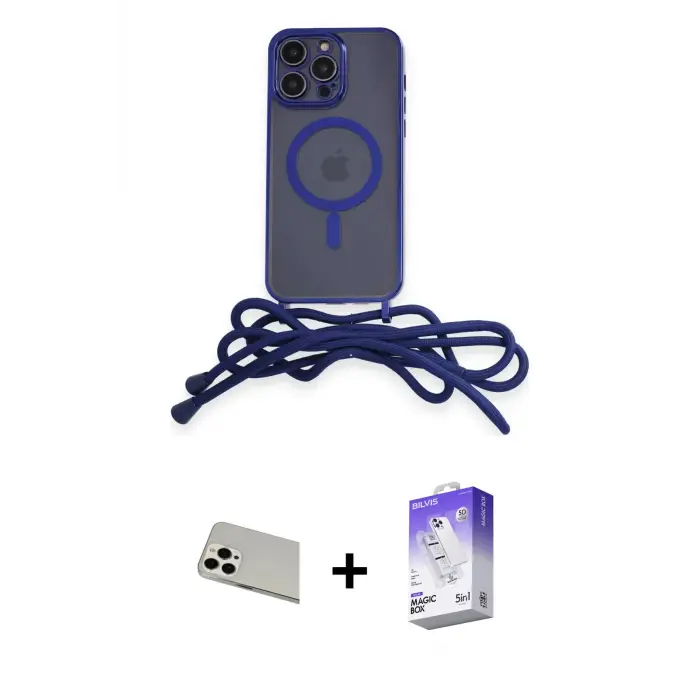ieg™ iPhone 13 Pro Max Kılıf Eksen Özel Seri - Siyah Bilvis 5in1 3D Magic Cam Ekran Koruyucu + Rainbow Kamera Lens Koruma Cam - BZ
