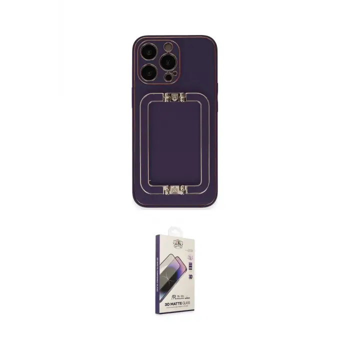 ieg™ iPhone 13 Pro Max Kılıf Kozmos Minimal Prime - Siyah Bilvis 3D Mat Cam Ekran Koruyucu