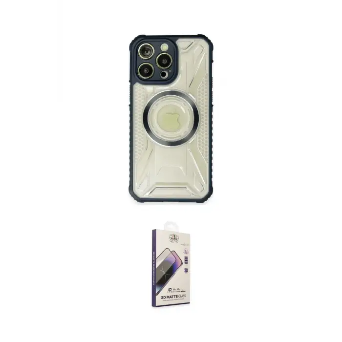 ieg™ iPhone 13 Pro Max Kılıf Kutup Modern - Siyah Bilvis 3D Mat Cam Ekran Koruyucu