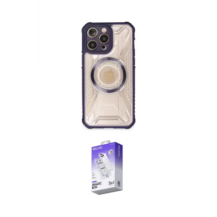 ieg™ iPhone 13 Pro Max Kılıf Kutup Modern - Siyah Bilvis 5in1 3D Magic Cam Ekran Koruyucu