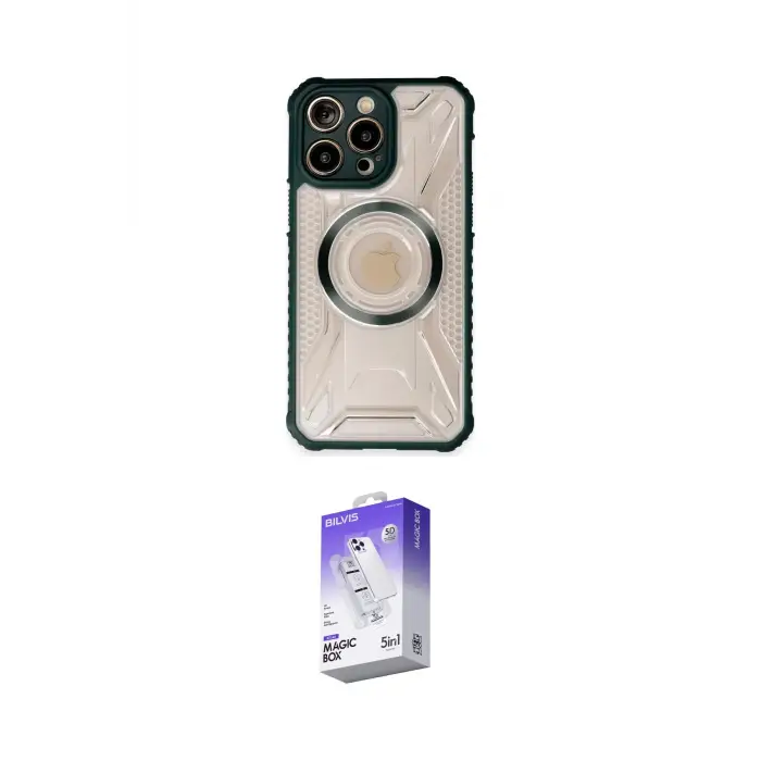 ieg™ iPhone 13 Pro Max Kılıf Kutup Modern - Siyah Bilvis 5in1 3D Magic Cam Ekran Koruyucu