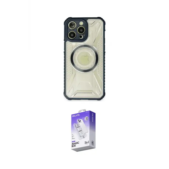 ieg™ iPhone 13 Pro Max Kılıf Kutup Modern - Siyah Bilvis 5in1 3D Magic Cam Ekran Koruyucu