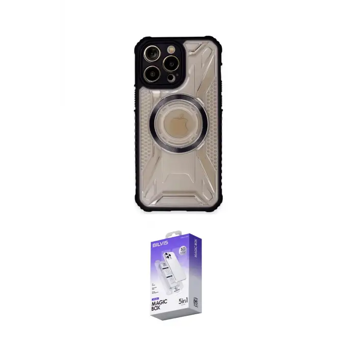 ieg™ iPhone 13 Pro Max Kılıf Kutup Modern - Siyah Bilvis 5in1 3D Magic Cam Ekran Koruyucu