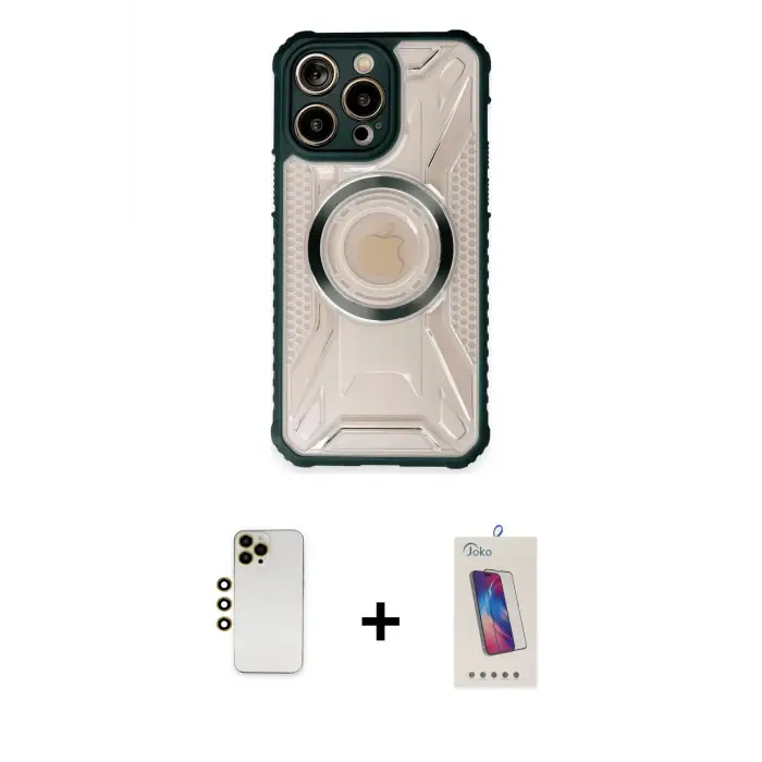 ieg™ iPhone 13 Pro Max Kılıf Kutup Modern - Siyah Joko 5D Cam + Shine Kamera Lens - GD