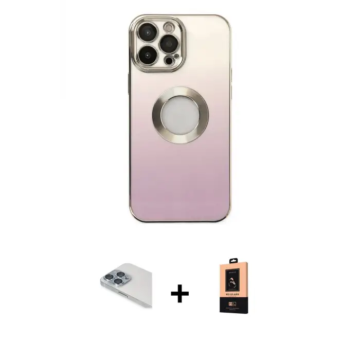 ieg™ iPhone 13 Pro Max Kılıf Kutup Yansıma Özel Seri - Şeffaf Maxco Cam Ekran Koruyucu + Pers Alüminyum Kamera Lens - SABE