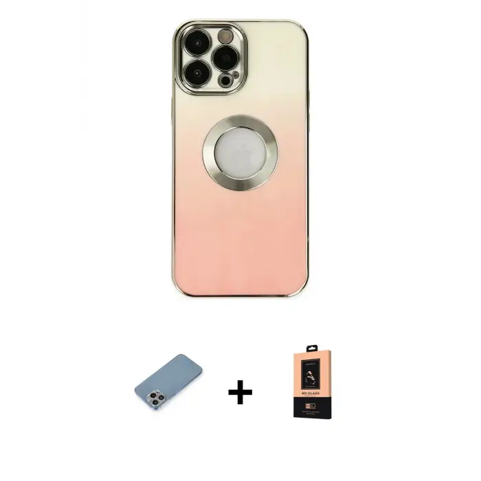 ieg™ iPhone 13 Pro Max Kılıf Kutup Yansıma Özel Seri - Şeffaf Maxco Cam Ekran Koruyucu + Shine Kamera Lens Koruma Cam - GI