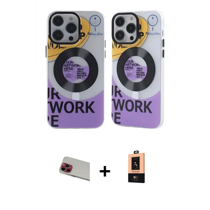 ieg™ iPhone 13 Pro Max Kılıf Nova Doku Koleksiyonu - Şeffaf Maxco Cam Ekran Koruyucu + Rainbow Kamera Lens Koruma Cam - KI