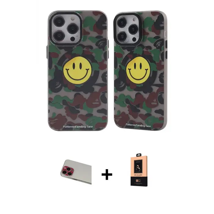 ieg™ iPhone 13 Pro Max Kılıf Nova Doku Koleksiyonu - Şeffaf Maxco Cam Ekran Koruyucu + Rainbow Kamera Lens Koruma Cam - KI