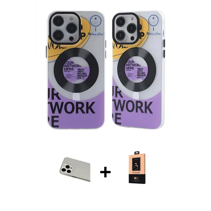 ieg™ iPhone 13 Pro Max Kılıf Nova Doku Koleksiyonu - Şeffaf Maxco Cam Ekran Koruyucu + Rainbow Kamera Lens Koruma Cam - BZ
