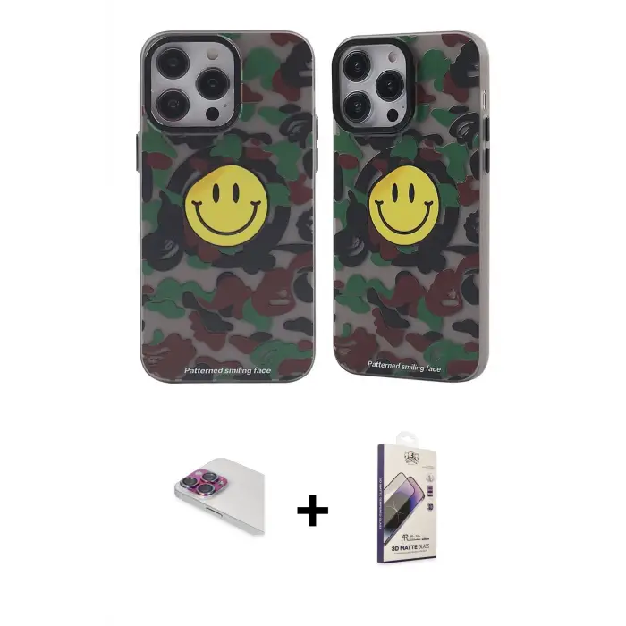 ieg™ iPhone 13 Pro Max Kılıf Nova Doku Koleksiyonu - Siyah Bilvis 3D Mat Cam Ekran Koruyucu + Pers Alüminyum Kamera Lens - GI