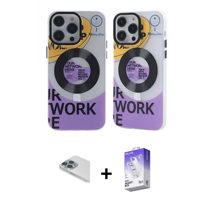 ieg™ iPhone 13 Pro Max Kılıf Nova Doku Koleksiyonu - Siyah Bilvis 5in1 3D Magic Cam Ekran Koruyucu + Pers Alüminyum Kamera Lens - SABE