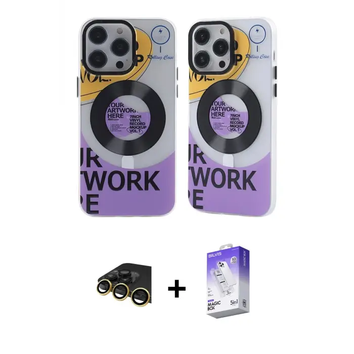 ieg™ iPhone 13 Pro Max Kılıf Nova Doku Koleksiyonu - Siyah Bilvis 5in1 3D Magic Cam Ekran Koruyucu + Raze Metal Kamera Lens - GD
