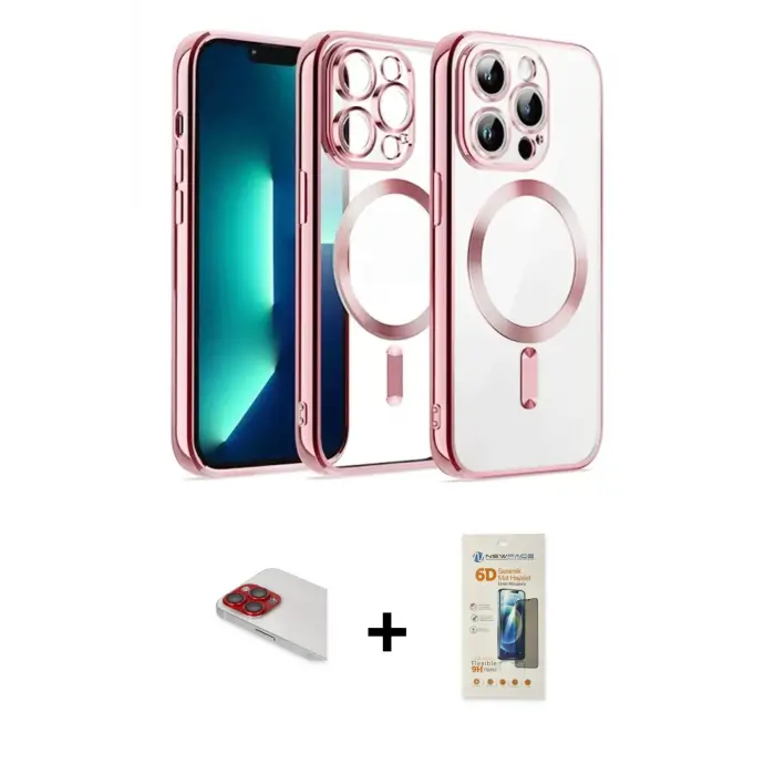 ieg™ iPhone 13 Pro Max Kılıf Nova Işık Özel Seri - Siyah 6D Mat Seramik Hayalet Nano Ekran Koruyucu + Pers Alüminyum Kamera Lens - KI