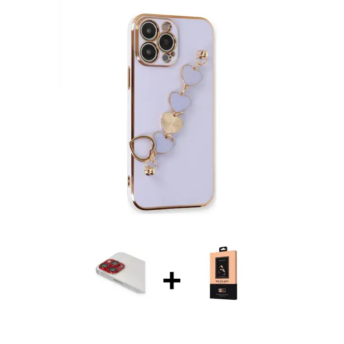 ieg™ iPhone 13 Pro Max Kılıf Nova Işık Prime - Şeffaf Maxco Cam Ekran Koruyucu + Pers Alüminyum Kamera Lens - KI