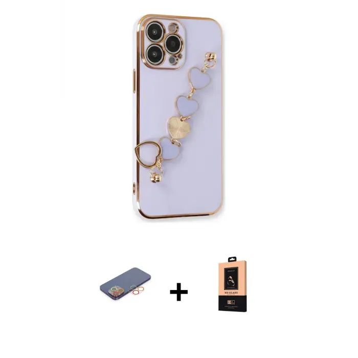 ieg™ iPhone 13 Pro Max Kılıf Nova Işık Prime - Şeffaf Maxco Cam Ekran Koruyucu + Renkli Kamera Lens Koruma Cam - TU