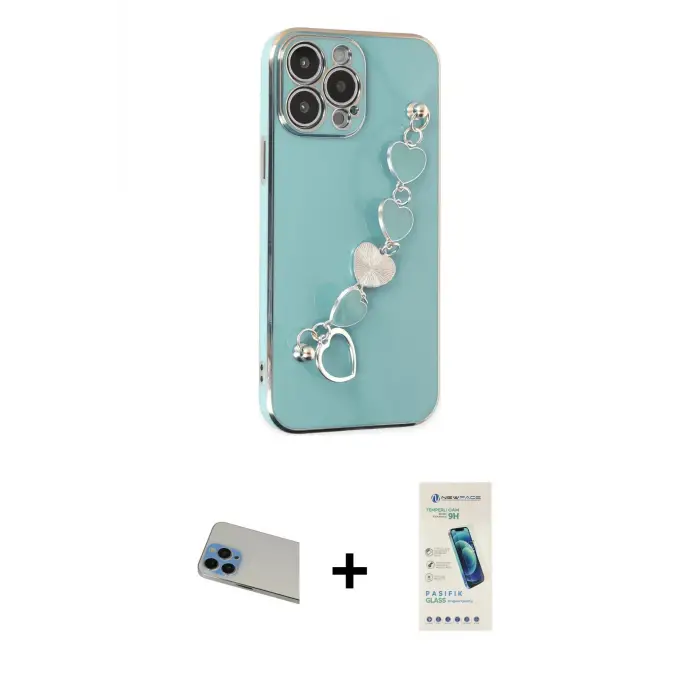 ieg™ iPhone 13 Pro Max Kılıf Nova Işık Prime - Şeffaf Pasifik Cam Ekran Koruyucu + Rainbow Kamera Lens Koruma Cam - MI