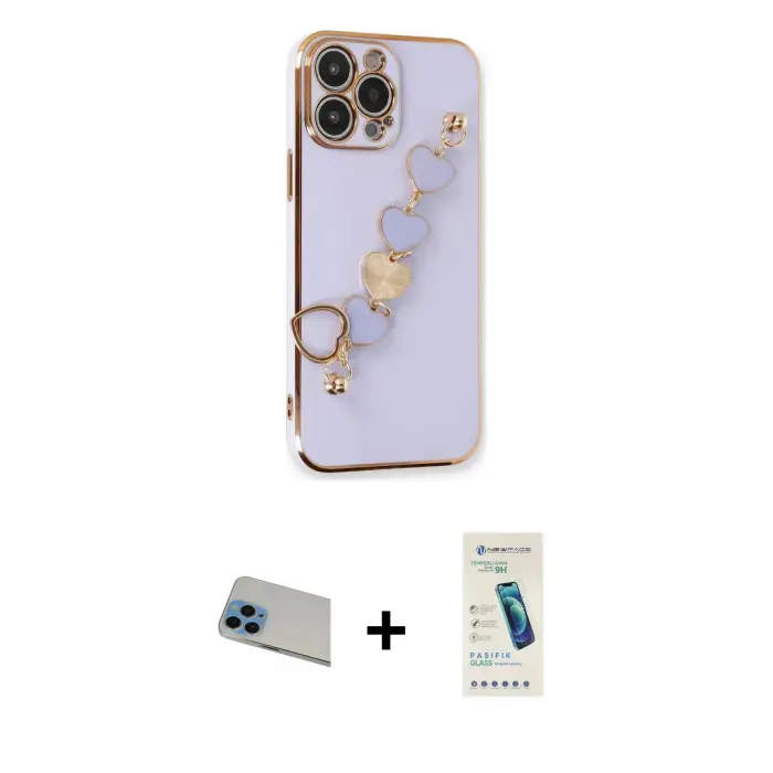ieg™ iPhone 13 Pro Max Kılıf Nova Işık Prime - Şeffaf Pasifik Cam Ekran Koruyucu + Rainbow Kamera Lens Koruma Cam - MI