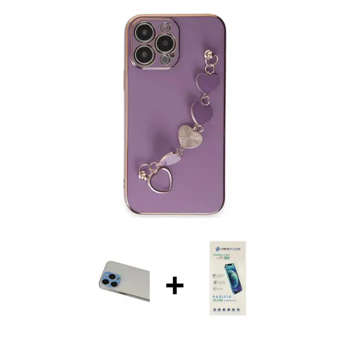 ieg™ iPhone 13 Pro Max Kılıf Nova Işık Prime - Şeffaf Pasifik Cam Ekran Koruyucu + Rainbow Kamera Lens Koruma Cam - MI