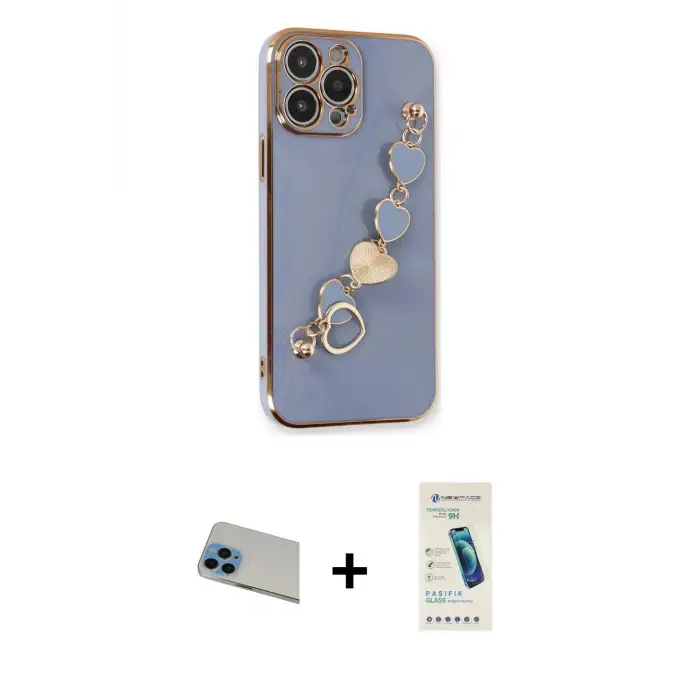 ieg™ iPhone 13 Pro Max Kılıf Nova Işık Prime - Şeffaf Pasifik Cam Ekran Koruyucu + Rainbow Kamera Lens Koruma Cam - MI