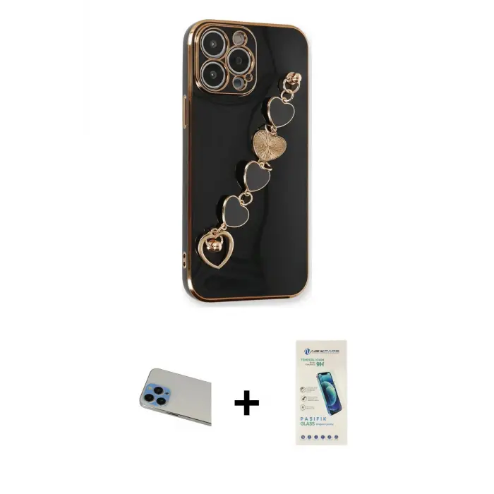 ieg™ iPhone 13 Pro Max Kılıf Nova Işık Prime - Şeffaf Pasifik Cam Ekran Koruyucu + Rainbow Kamera Lens Koruma Cam - MI