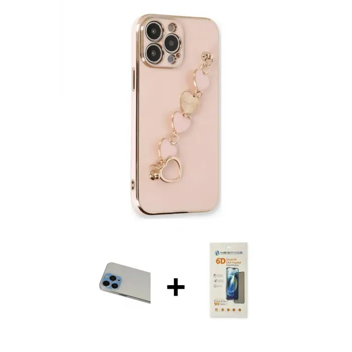 ieg™ iPhone 13 Pro Max Kılıf Nova Işık Prime - Siyah 6D Mat Seramik Hayalet Nano Ekran Koruyucu + Rainbow Kamera Lens Koruma Cam - MI