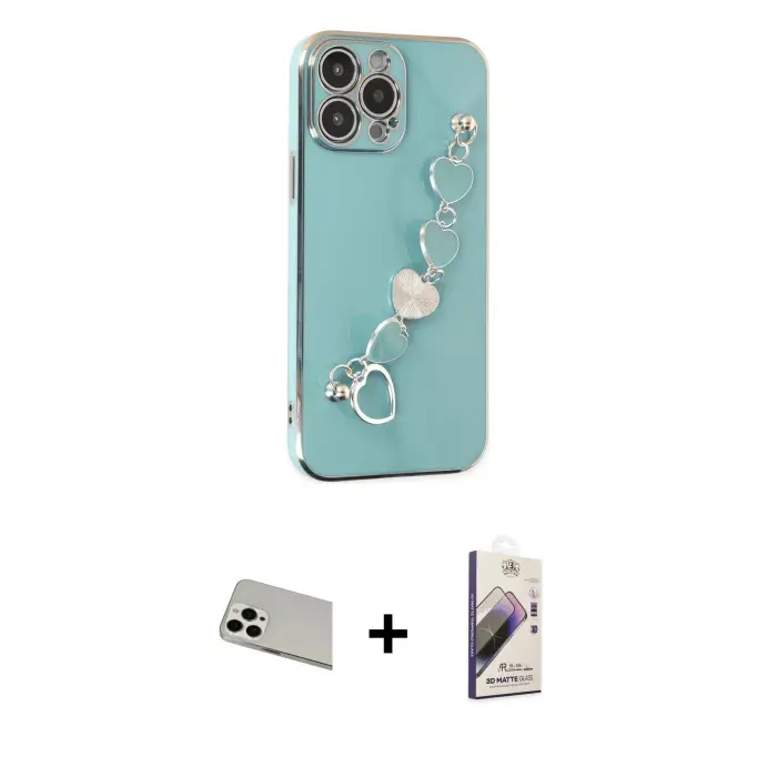 ieg™ iPhone 13 Pro Max Kılıf Nova Işık Prime - Siyah Bilvis 3D Mat Cam Ekran Koruyucu + Rainbow Kamera Lens Koruma Cam - BZ