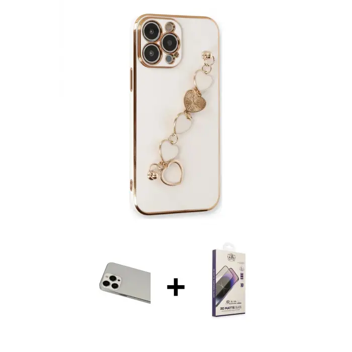 ieg™ iPhone 13 Pro Max Kılıf Nova Işık Prime - Siyah Bilvis 3D Mat Cam Ekran Koruyucu + Rainbow Kamera Lens Koruma Cam - BZ