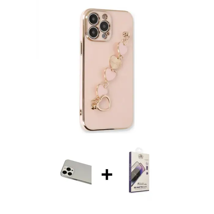 ieg™ iPhone 13 Pro Max Kılıf Nova Işık Prime - Siyah Bilvis 3D Mat Cam Ekran Koruyucu + Rainbow Kamera Lens Koruma Cam - BZ