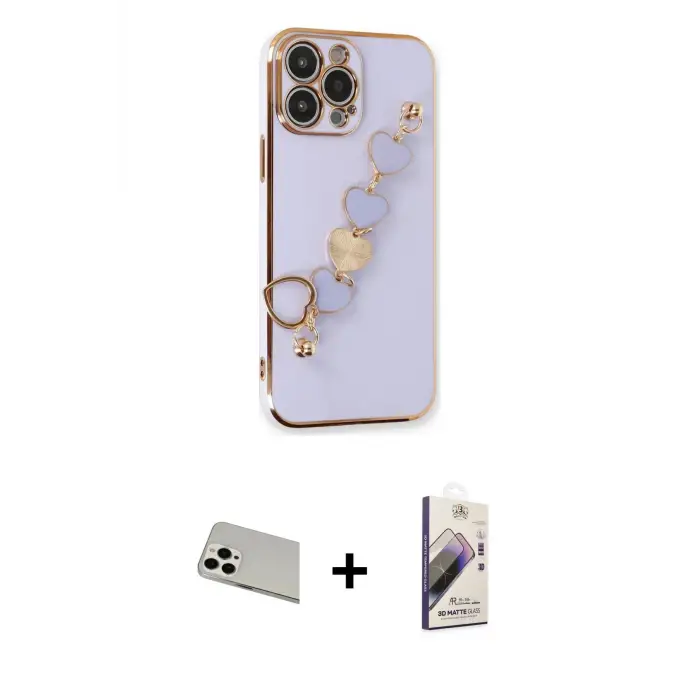 ieg™ iPhone 13 Pro Max Kılıf Nova Işık Prime - Siyah Bilvis 3D Mat Cam Ekran Koruyucu + Rainbow Kamera Lens Koruma Cam - BZ