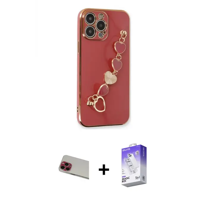 ieg™ iPhone 13 Pro Max Kılıf Nova Işık Prime - Siyah Bilvis 5in1 3D Magic Cam Ekran Koruyucu + Rainbow Kamera Lens Koruma Cam - KI