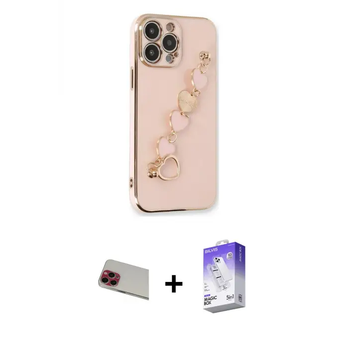ieg™ iPhone 13 Pro Max Kılıf Nova Işık Prime - Siyah Bilvis 5in1 3D Magic Cam Ekran Koruyucu + Rainbow Kamera Lens Koruma Cam - KI