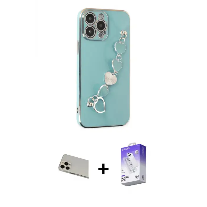 ieg™ iPhone 13 Pro Max Kılıf Nova Işık Prime - Siyah Bilvis 5in1 3D Magic Cam Ekran Koruyucu + Rainbow Kamera Lens Koruma Cam - REGD