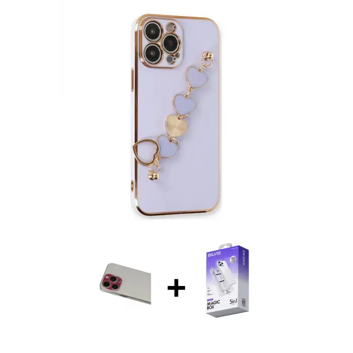ieg™ iPhone 13 Pro Max Kılıf Nova Işık Prime - Siyah Bilvis 5in1 3D Magic Cam Ekran Koruyucu + Rainbow Kamera Lens Koruma Cam - KI