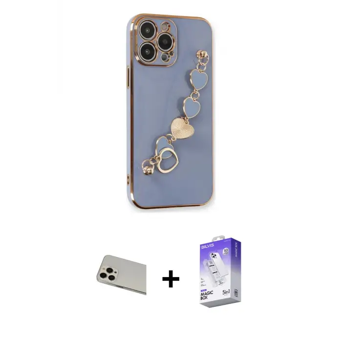ieg™ iPhone 13 Pro Max Kılıf Nova Işık Prime - Siyah Bilvis 5in1 3D Magic Cam Ekran Koruyucu + Rainbow Kamera Lens Koruma Cam - REGD