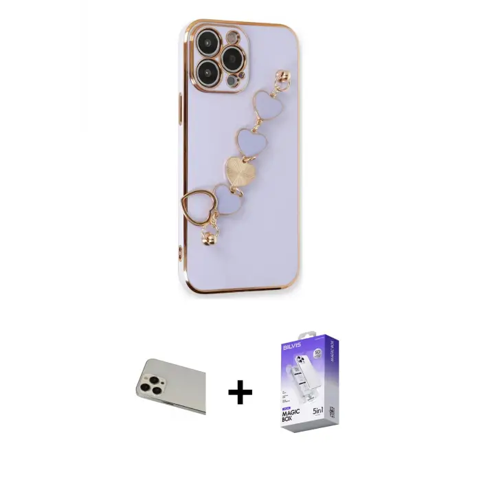 ieg™ iPhone 13 Pro Max Kılıf Nova Işık Prime - Siyah Bilvis 5in1 3D Magic Cam Ekran Koruyucu + Rainbow Kamera Lens Koruma Cam - REGD