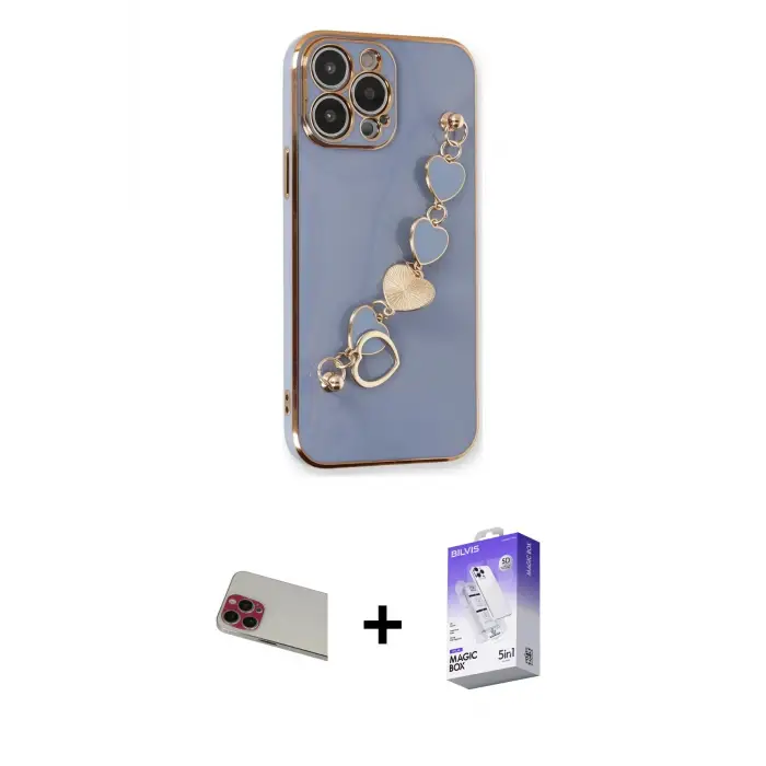 ieg™ iPhone 13 Pro Max Kılıf Nova Işık Prime - Siyah Bilvis 5in1 3D Magic Cam Ekran Koruyucu + Rainbow Kamera Lens Koruma Cam - KI