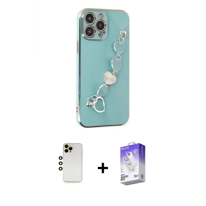 ieg™ iPhone 13 Pro Max Kılıf Nova Işık Prime - Siyah Bilvis 5in1 3D Magic Cam Ekran Koruyucu + Shine Kamera Lens - GD