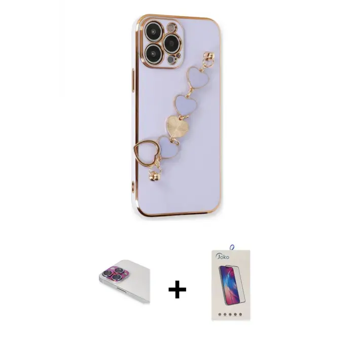 ieg™ iPhone 13 Pro Max Kılıf Nova Işık Prime - Siyah Joko 5D Cam + Pers Alüminyum Kamera Lens - GI