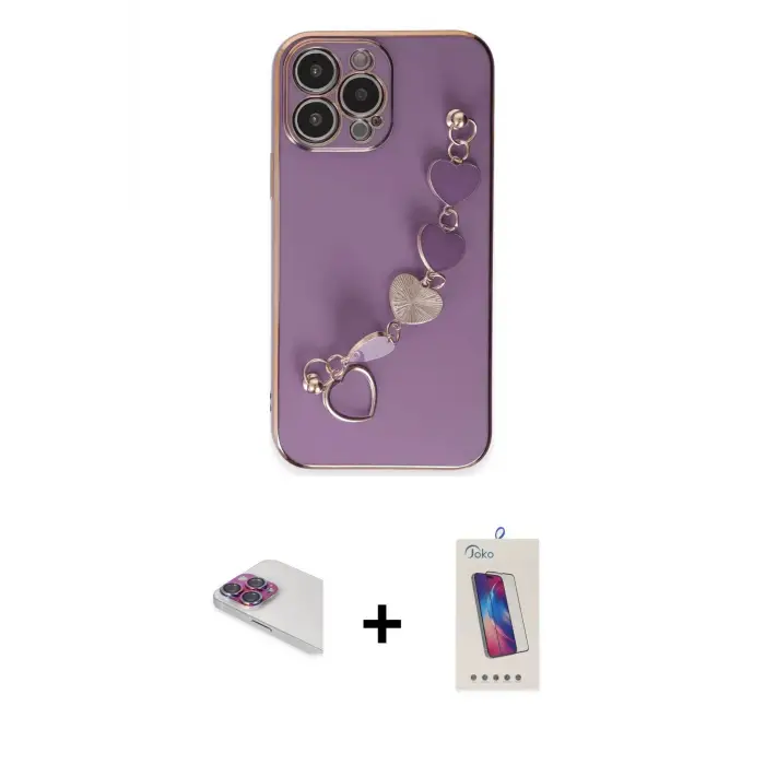 ieg™ iPhone 13 Pro Max Kılıf Nova Işık Prime - Siyah Joko 5D Cam + Pers Alüminyum Kamera Lens - GI