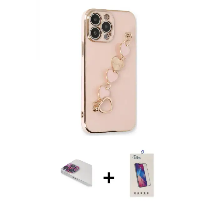 ieg™ iPhone 13 Pro Max Kılıf Nova Işık Prime - Siyah Joko 5D Cam + Pers Alüminyum Kamera Lens - GI