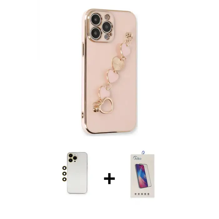 ieg™ iPhone 13 Pro Max Kılıf Nova Işık Prime - Siyah Joko 5D Cam + Shine Kamera Lens - GD