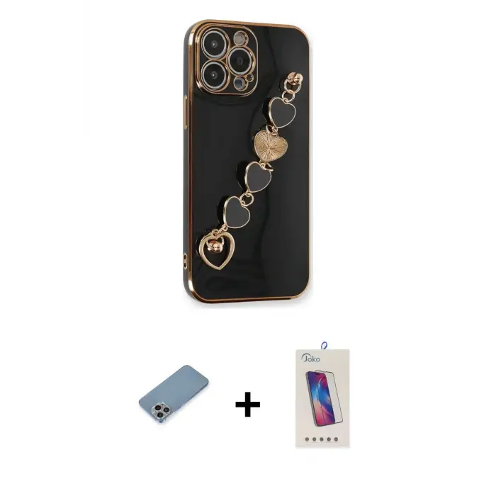 ieg™ iPhone 13 Pro Max Kılıf Nova Işık Prime - Siyah Joko 5D Cam + Shine Kamera Lens Koruma Cam - GI