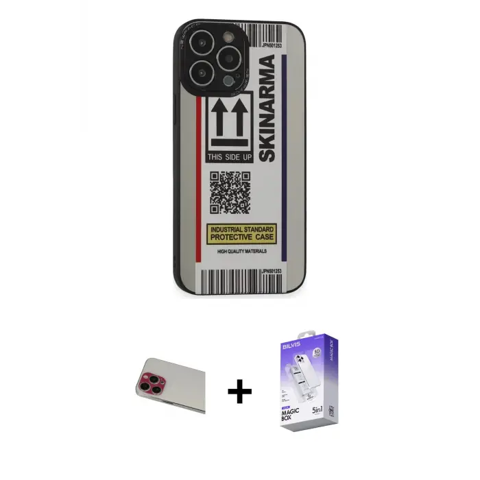 ieg™ iPhone 13 Pro Max Kılıf Odak Klasik Serisi - Siyah Bilvis 5in1 3D Magic Cam Ekran Koruyucu + Rainbow Kamera Lens Koruma Cam - KI