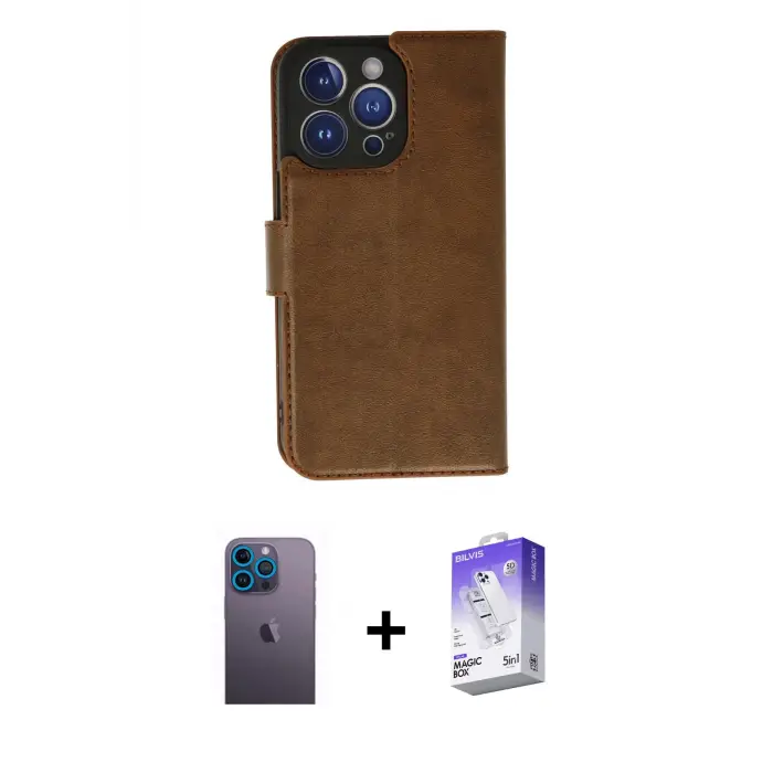 ieg™ iPhone 13 Pro Max Kılıf Siluet Işık Serisi - Siyah Bilvis 5in1 3D Magic Cam Ekran Koruyucu + Neon Fosforlu Kamera Lens - MI