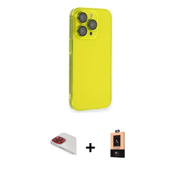 ieg™ iPhone 13 Pro Max Kılıf Siluet Minimal Özel Seri - Şeffaf Maxco Cam Ekran Koruyucu + Pers Alüminyum Kamera Lens - KI