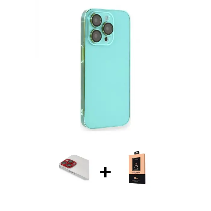 ieg™ iPhone 13 Pro Max Kılıf Siluet Minimal Özel Seri - Şeffaf Maxco Cam Ekran Koruyucu + Pers Alüminyum Kamera Lens - KI