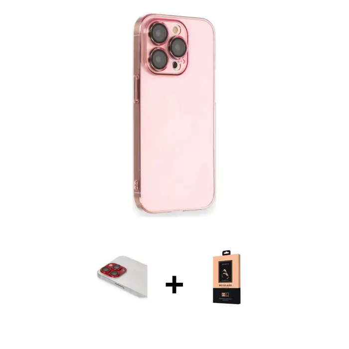 ieg™ iPhone 13 Pro Max Kılıf Siluet Minimal Özel Seri - Şeffaf Maxco Cam Ekran Koruyucu + Pers Alüminyum Kamera Lens - KI