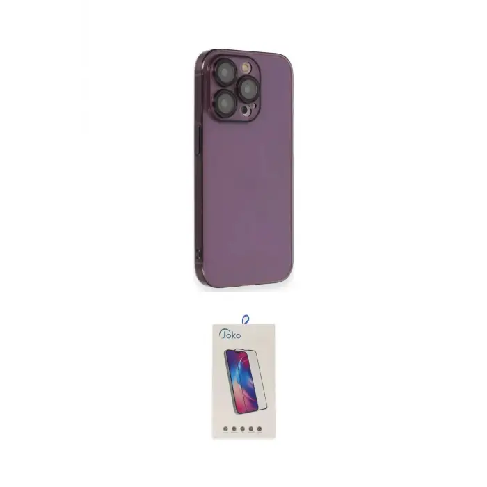 ieg™ iPhone 13 Pro Max Kılıf Siluet Minimal Özel Seri - Siyah Joko 5D Cam