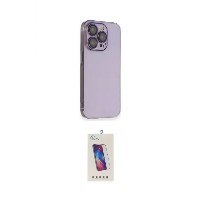 ieg™ iPhone 13 Pro Max Kılıf Siluet Minimal Özel Seri - Siyah Joko 5D Cam